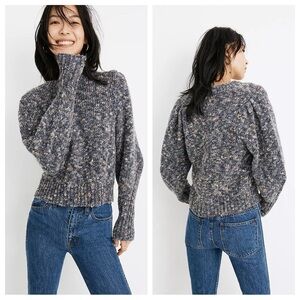 madewell pleat-shoulder pullover knit sweater